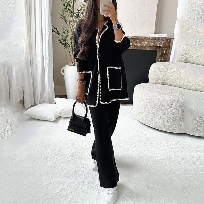 Luvéra Mode Casual Lose Einfarbig Zweiteiliges Set