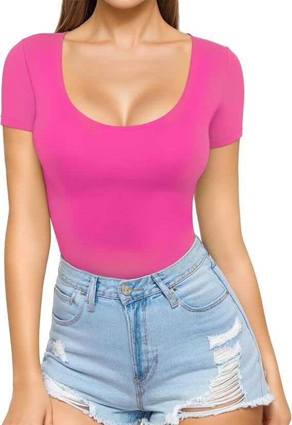 Luvéra Schmal geschnittenes Pullover T-Shirt mit Rundhalsausschnitt und schmalem Oberteil