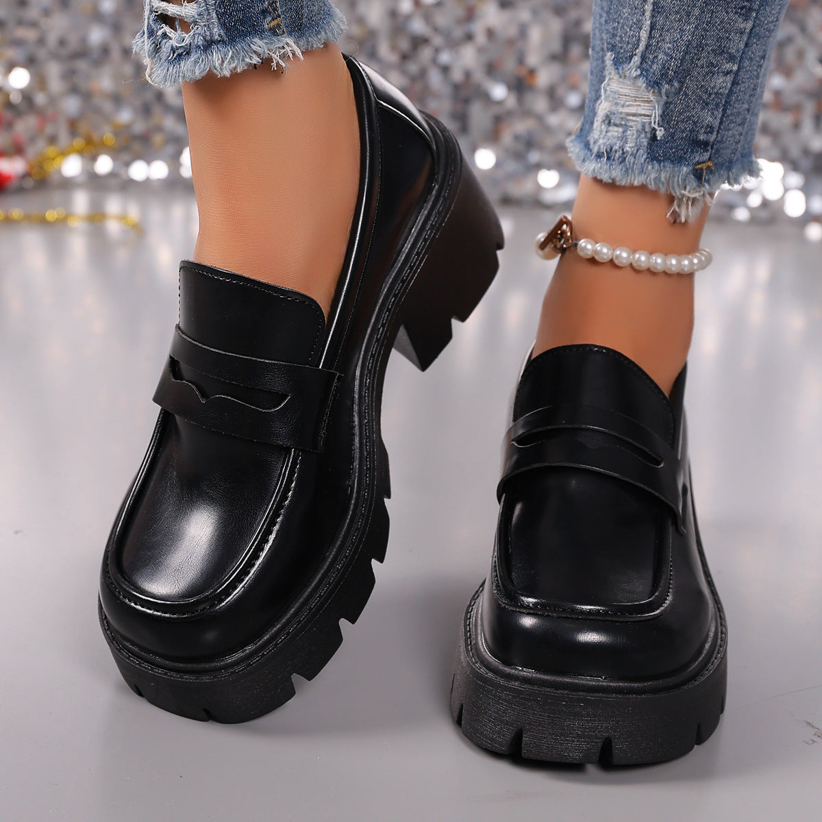 Luvéra All-Match Plateau Lederschuhe Ein Pedal Schuhe