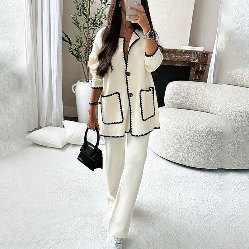 Luvéra Mode Casual Lose Einfarbig Zweiteiliges Set