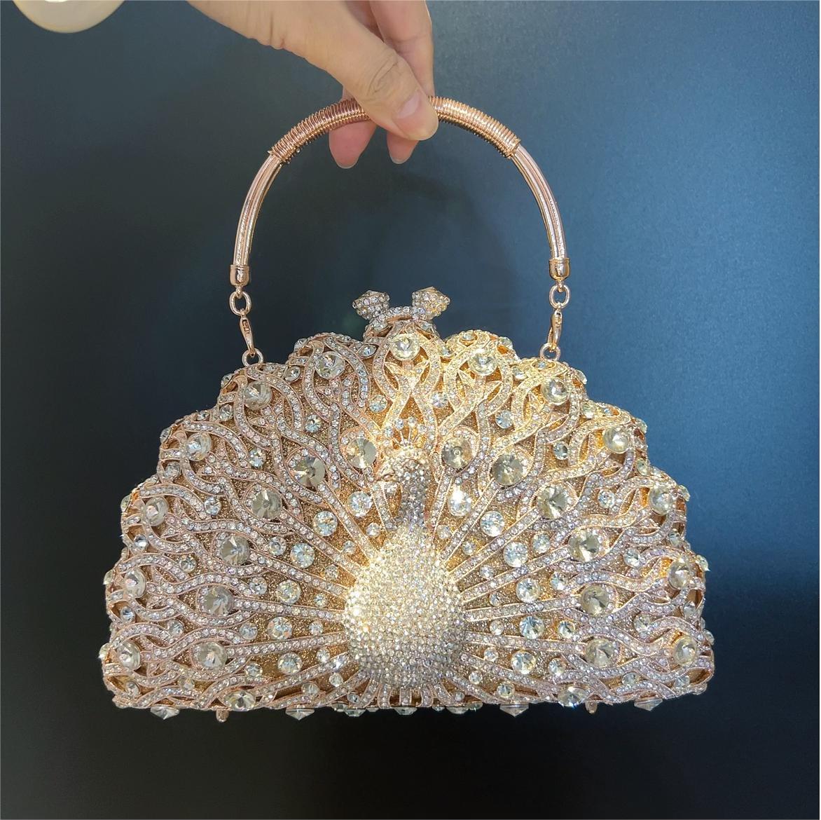 Luvéra Große Pfau-Diamant-Taschen