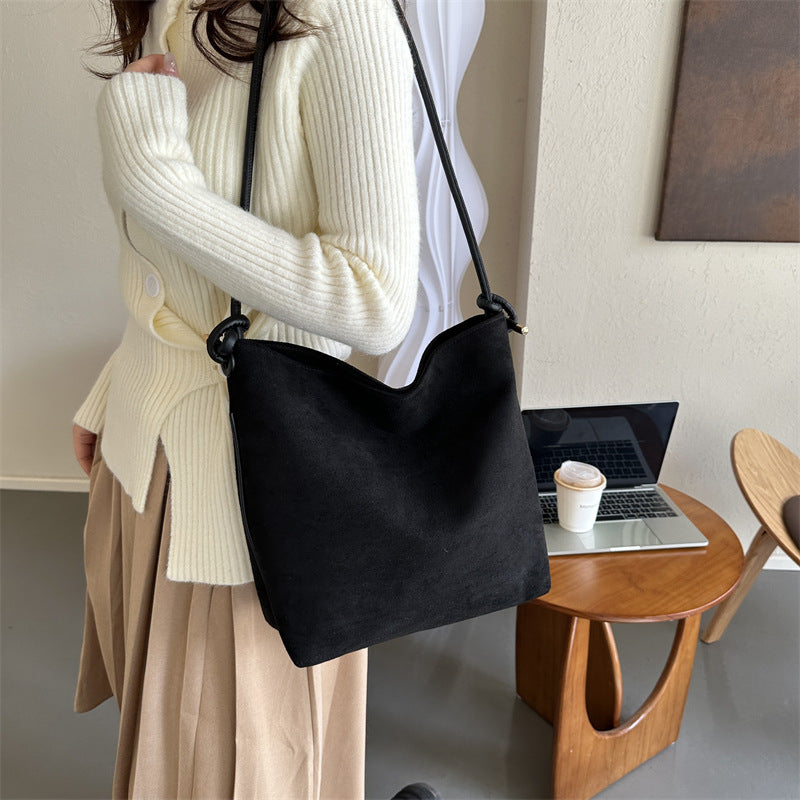 Luvéra Large Capacity Frosted Suede Fashion Casual Shoulder Underarm Tote Handbag