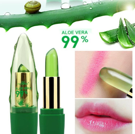 Luvéra Aloe Vera Gel Farbwechsel Lippenstift Gloss Feuchtigkeitscreme Anti-Trocknung Entsalzung Feinkörnige Lip Blam Pflege