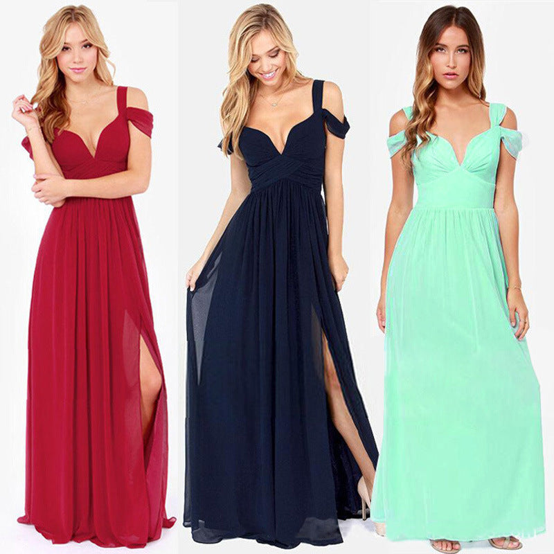 Luvéra Lange bodenlange elegante plissiertes Kleid im griechischen Stil