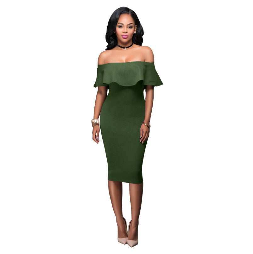Luvéra Schulterfreies Rüschenkleid