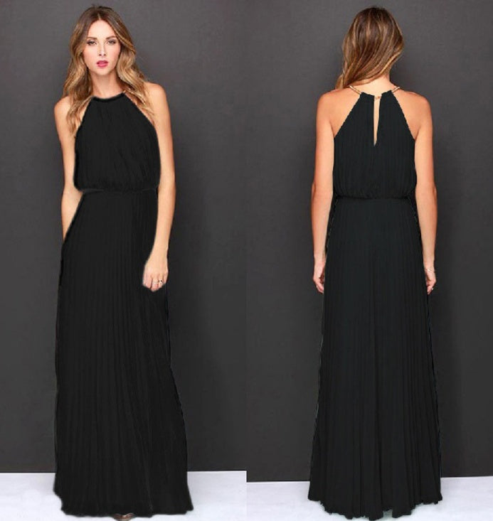 Luvéra Frauen Neckholder Chiffon Maxi Kleid
