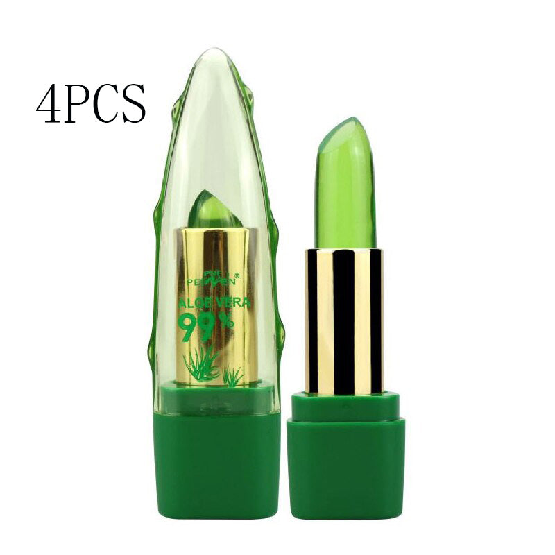 Luvéra Aloe Vera Gel Farbwechsel Lippenstift Gloss Feuchtigkeitscreme Anti-Trocknung Entsalzung Feinkörnige Lip Blam Pflege