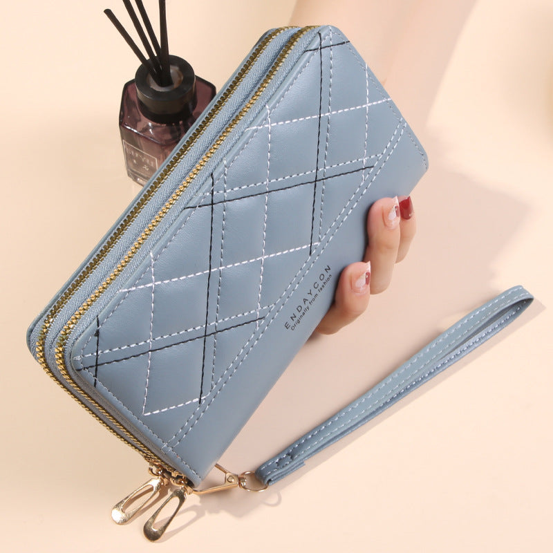 Luvéra Damen Brieftasche mit doppeltem Reißverschluss Lang mit großer Kapazität