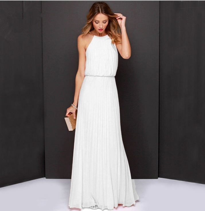 Luvéra Frauen Neckholder Chiffon Maxi Kleid