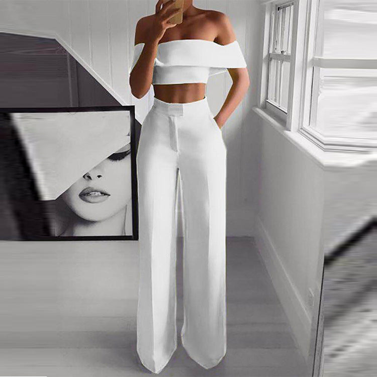 Luvéra Frauen Trägerlose und breite Hosen zweiteilige Outfits
