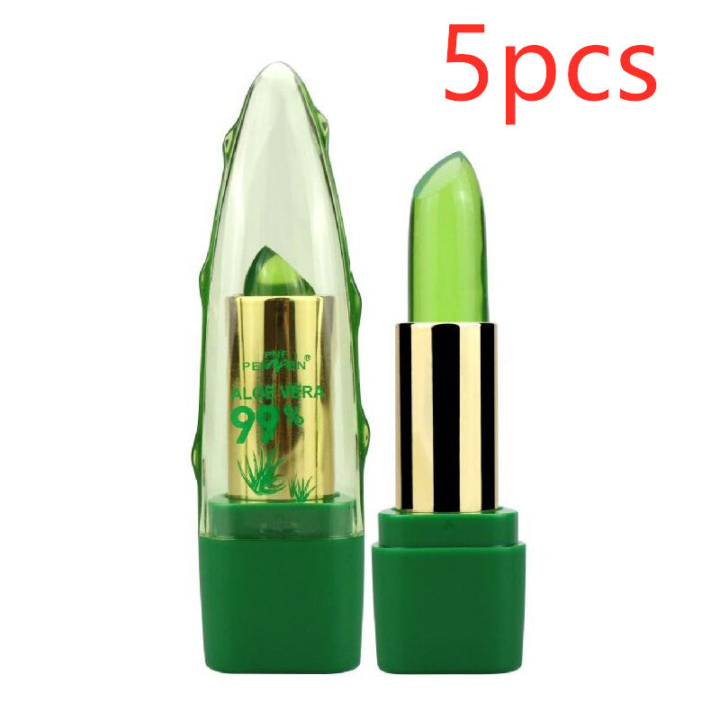 Luvéra Aloe Vera Gel Farbwechsel Lippenstift Gloss Feuchtigkeitscreme Anti-Trocknung Entsalzung Feinkörnige Lip Blam Pflege