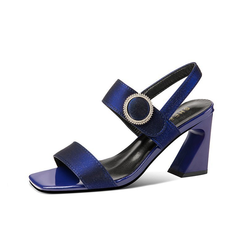 Luvéra Stil Metall Schnalle Dicke Ferse Frauen Sandalen