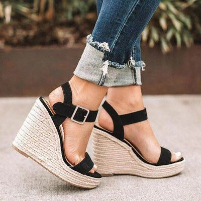 Luvéra Frauen Keil Sandalen High Heel Schuhe