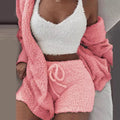 Luvéra Frauen Home Wear Anzug Casual Pyjamas Set Dame Weibliche Weiche Warme Langarm Exposed Nabel Weste Shorts Set