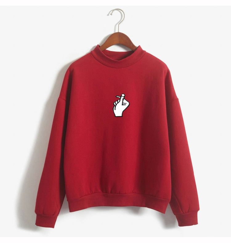 Luvéra Schnell verkaufende beliebte Damenbekleidung Liebe Finger als Herz Geste Plüsch Pullover