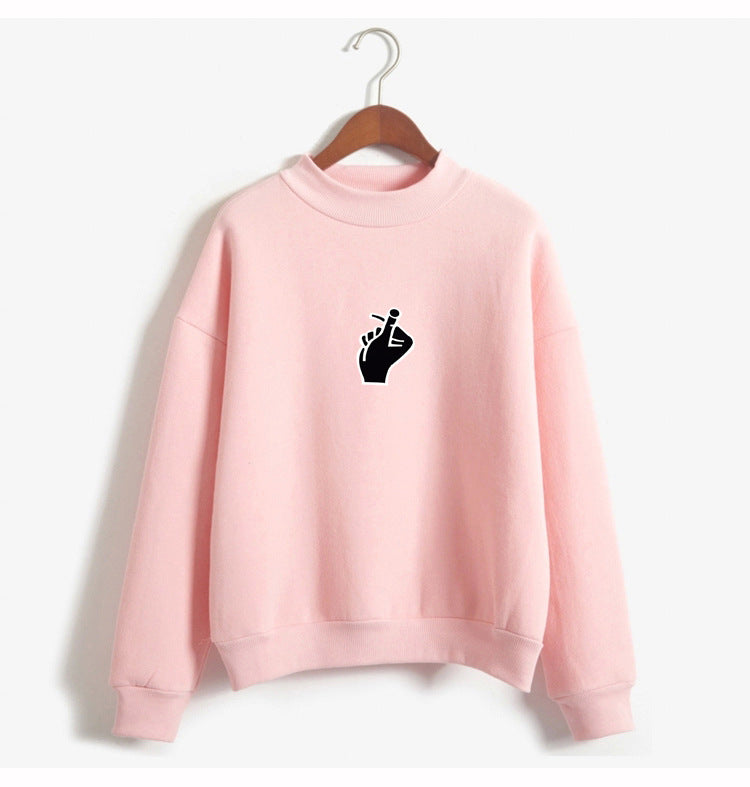 Luvéra Schnell verkaufende beliebte Damenbekleidung Liebe Finger als Herz Geste Plüsch Pullover