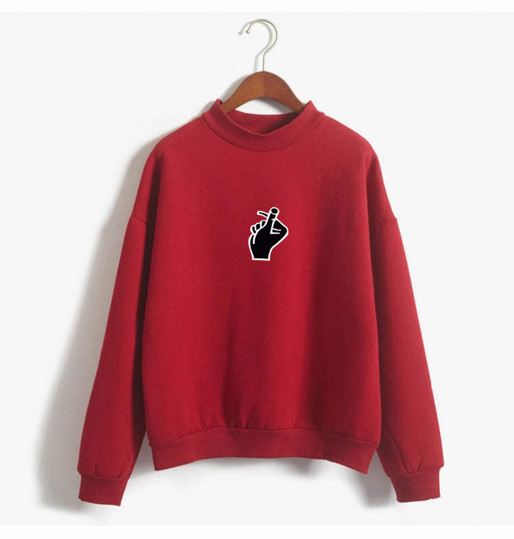 Luvéra Schnell verkaufende beliebte Damenbekleidung Liebe Finger als Herz Geste Plüsch Pullover