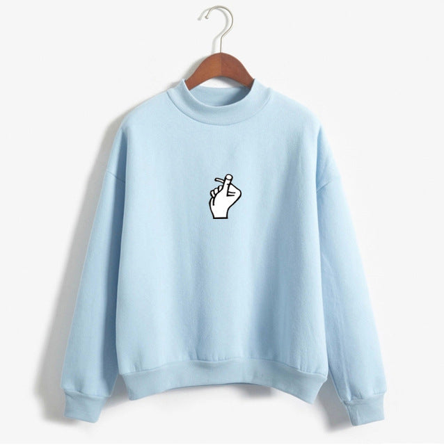 Luvéra Schnell verkaufende beliebte Damenbekleidung Liebe Finger als Herz Geste Plüsch Pullover