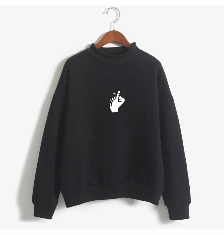 Luvéra Schnell verkaufende beliebte Damenbekleidung Liebe Finger als Herz Geste Plüsch Pullover