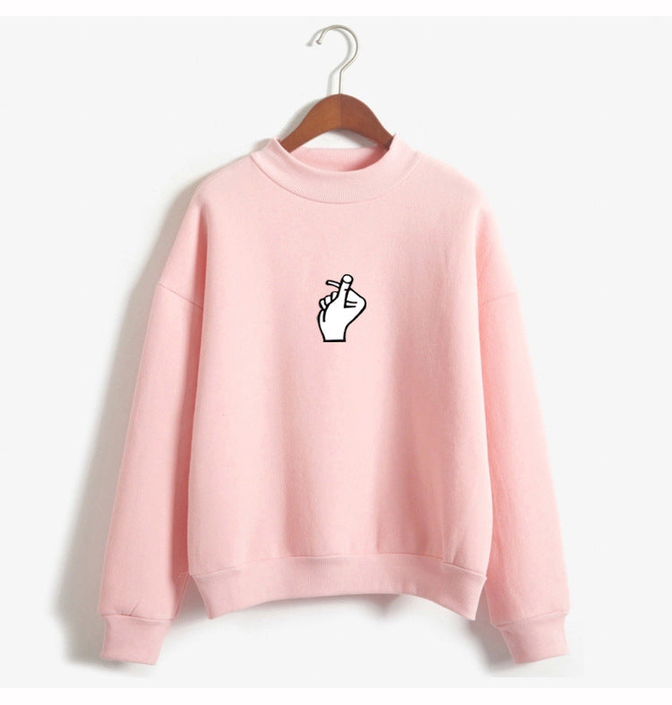 Luvéra Schnell verkaufende beliebte Damenbekleidung Liebe Finger als Herz Geste Plüsch Pullover