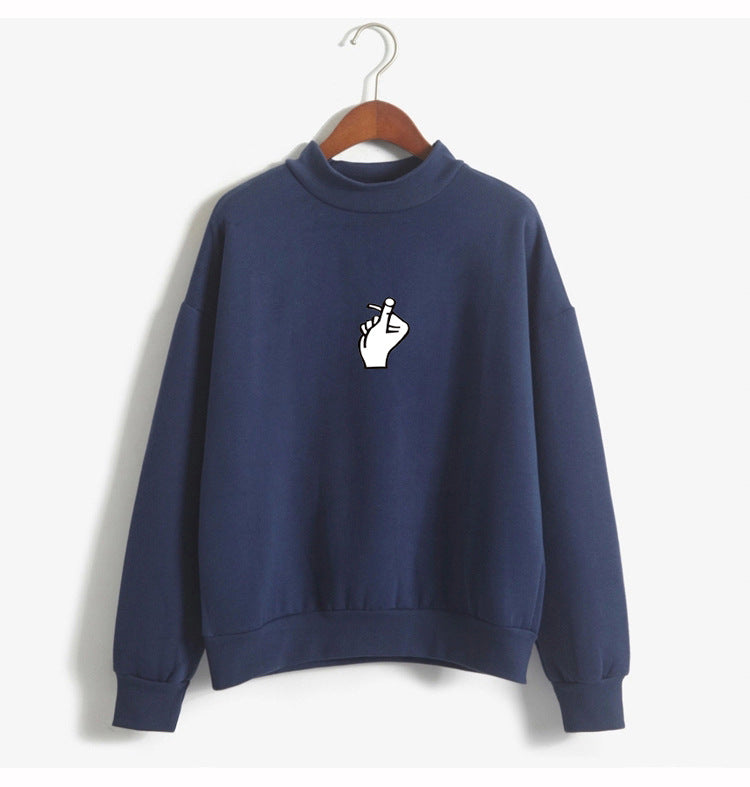 Luvéra Schnell verkaufende beliebte Damenbekleidung Liebe Finger als Herz Geste Plüsch Pullover