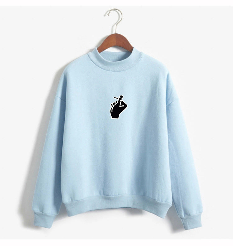 Luvéra Schnell verkaufende beliebte Damenbekleidung Liebe Finger als Herz Geste Plüsch Pullover