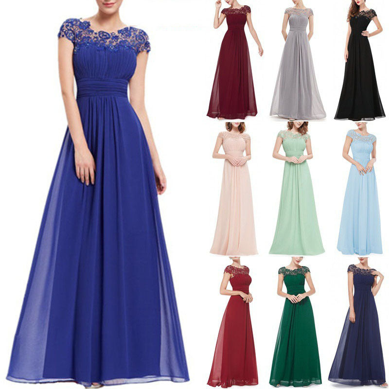 Luvéra Elegantes Spitzen-Abend-Maxikleid mit Rückenausschnitt