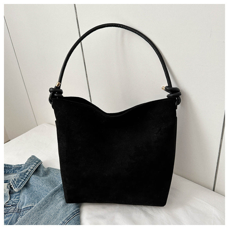 Luvéra Large Capacity Frosted Suede Fashion Casual Shoulder Underarm Tote Handbag