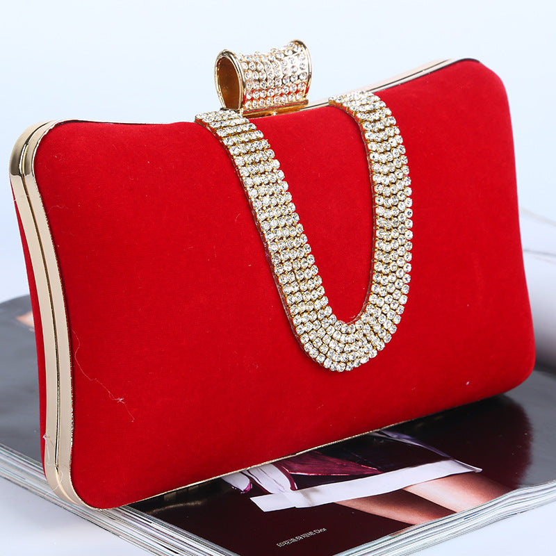 Luvéra Suede European Und American Food Bag U-förmiger Diamant