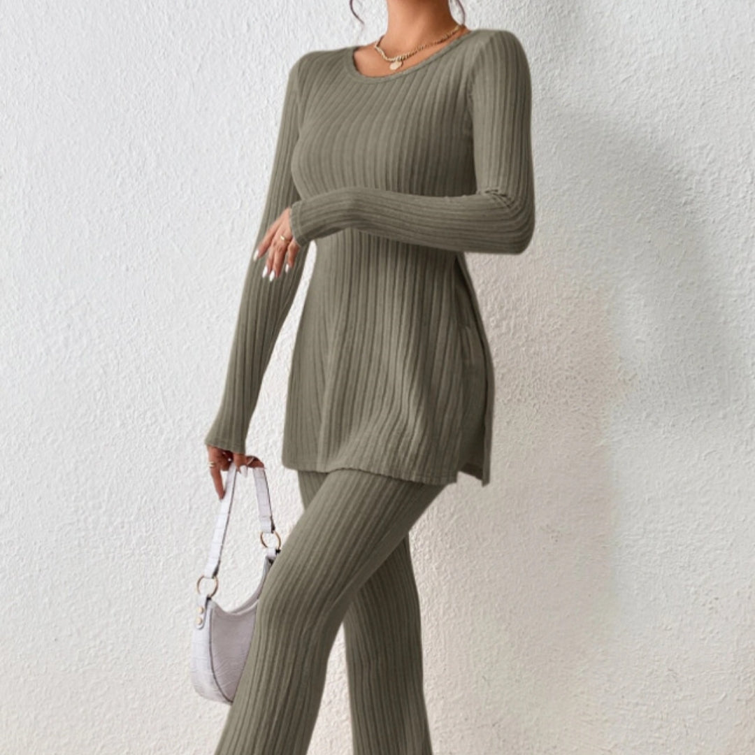 Luvéra Polyester frauen Kleidung Einfarbig Casual Schlank Neue Mode Frauen Elegante Outfit