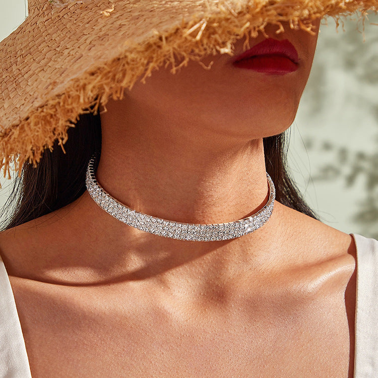 Luvéra Mode Choker Halskette Schmuck voller Diamanten