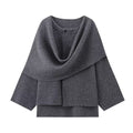 Luvéra Damen lockerer lässiger Cape gestrickter Pullovermantel