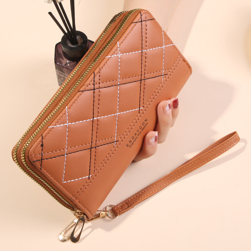 Luvéra Damen Brieftasche mit doppeltem Reißverschluss Lang mit großer Kapazität