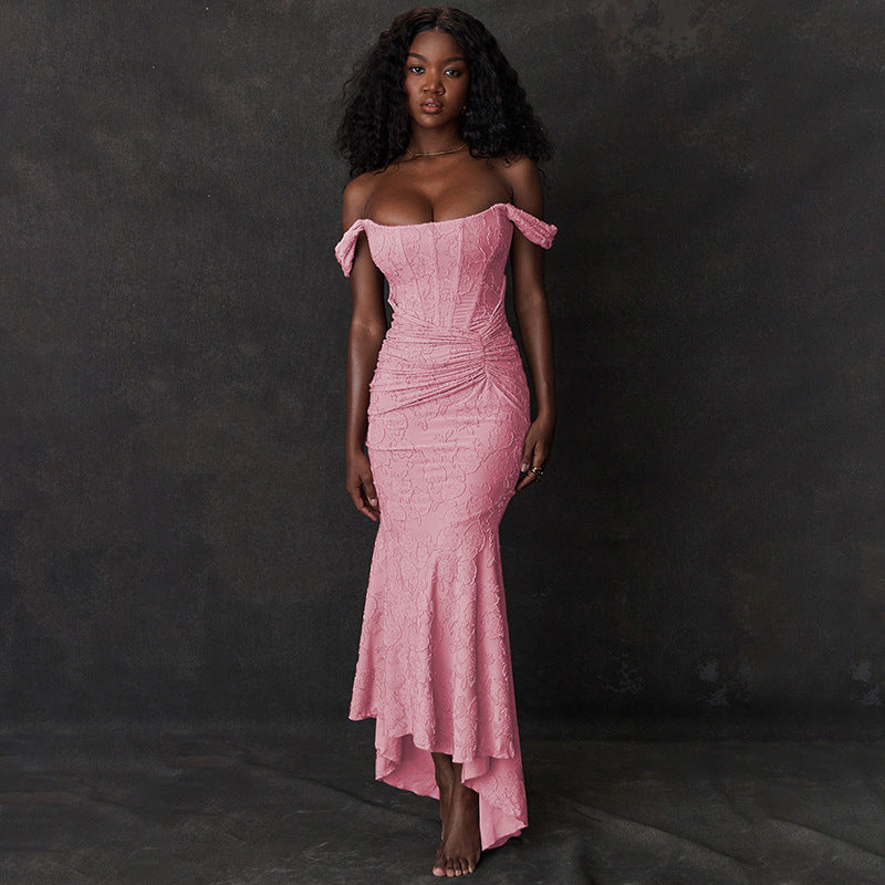 Luvéra Mozision Off Schulter Backless Sexy Abendkleid Für Frauen Lila Ärmellose Liebsten Geralten Bodycon Club Party Kleid
