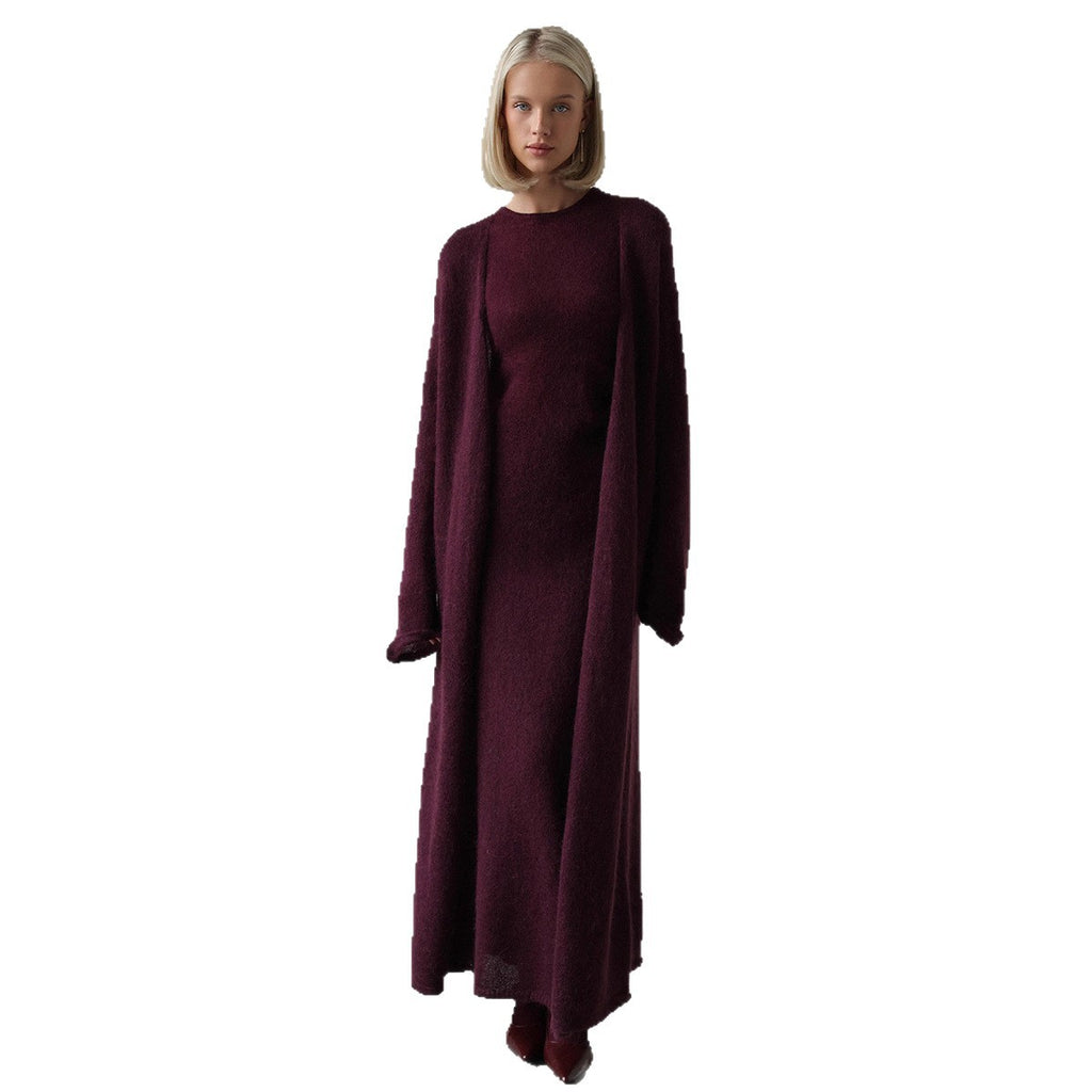 Luvéra Strickjacke Gestrickte Strickjacke Ärmelloses Kleid Zweiteiliges Set