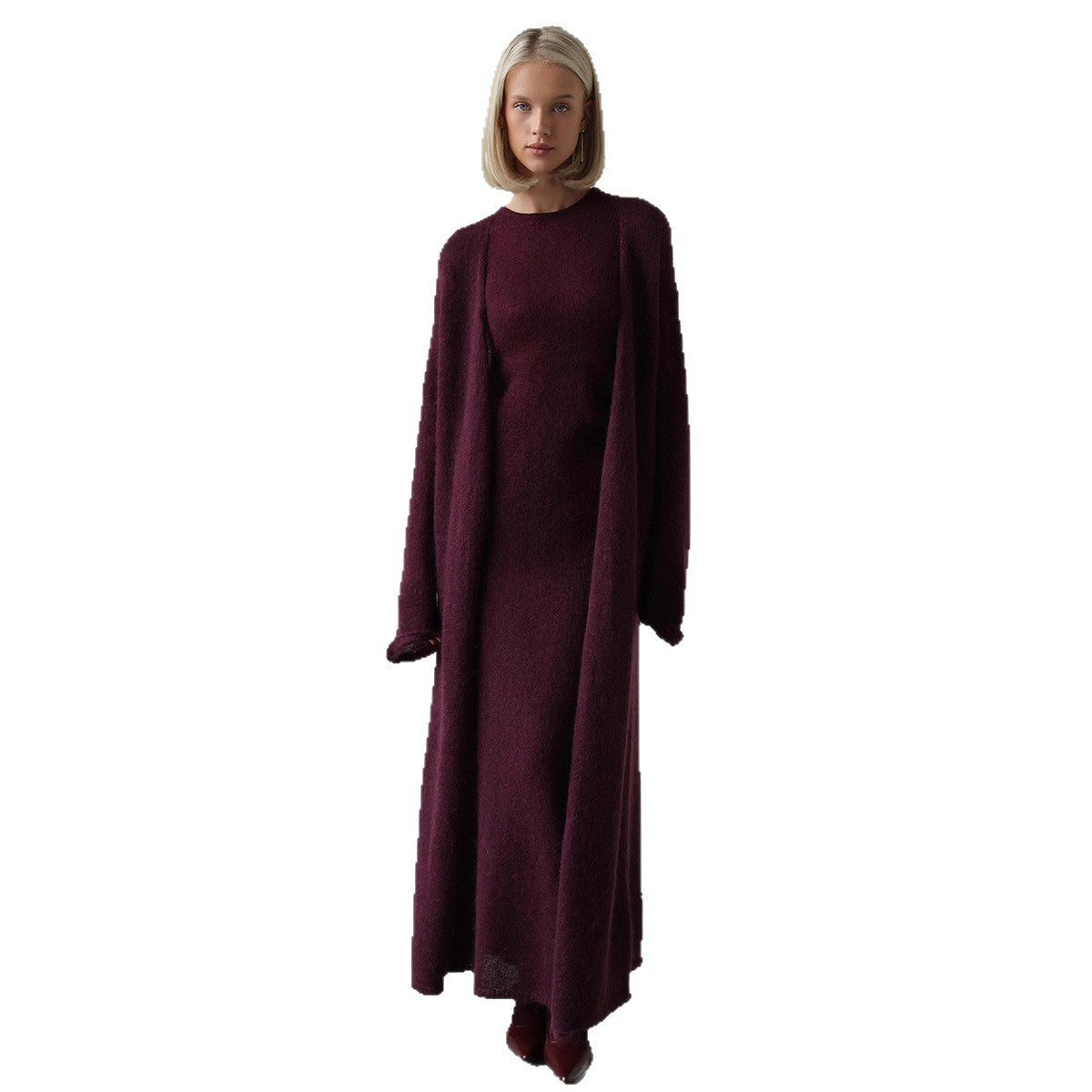 Luvéra Strickjacke Gestrickte Strickjacke Ärmelloses Kleid Zweiteiliges Set