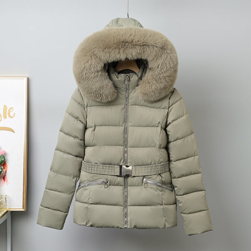 Luvéra Gebürstetes Futter Slim-Fit Eleganter Baumwoll-Gepolsterter Mantel