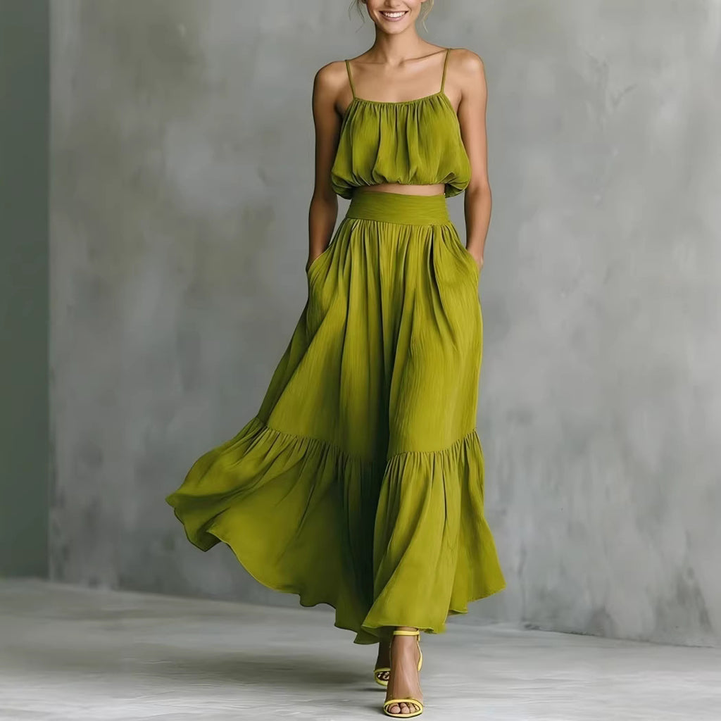 Luvéra Zweiteiliges High-Waist-Flared-Rock-Set