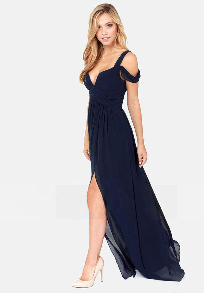 Luvéra Lange bodenlange elegante plissiertes Kleid im griechischen Stil