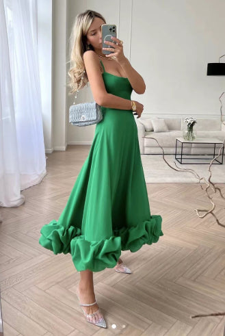 Luvéra Mode Hosenträger Große Blume Schaukel Dreidimensionale Blume A-Linie Rock Frauen Kleidung