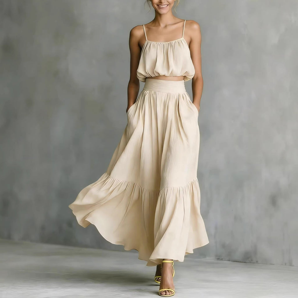 Luvéra Zweiteiliges High-Waist-Flared-Rock-Set