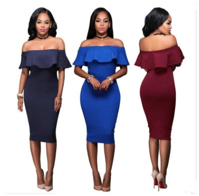 Luvéra Schulterfreies Rüschenkleid