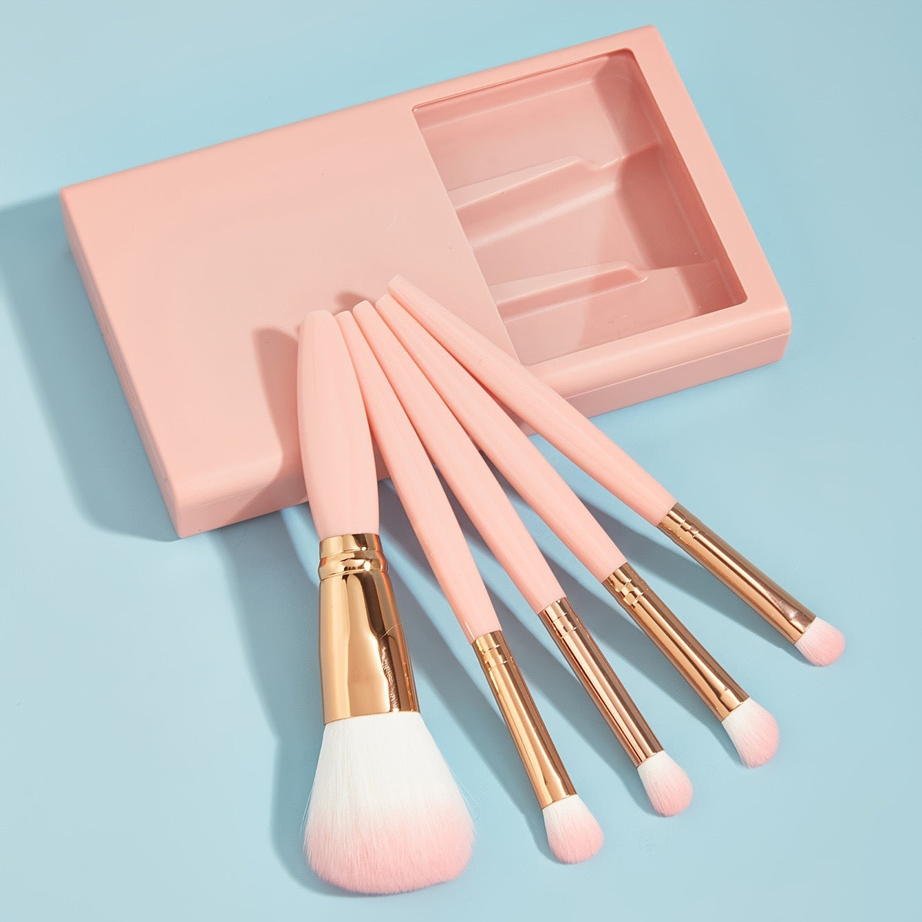 Luvéra 5 Stück Make-up Pinsel mit Spiegel Reise Set