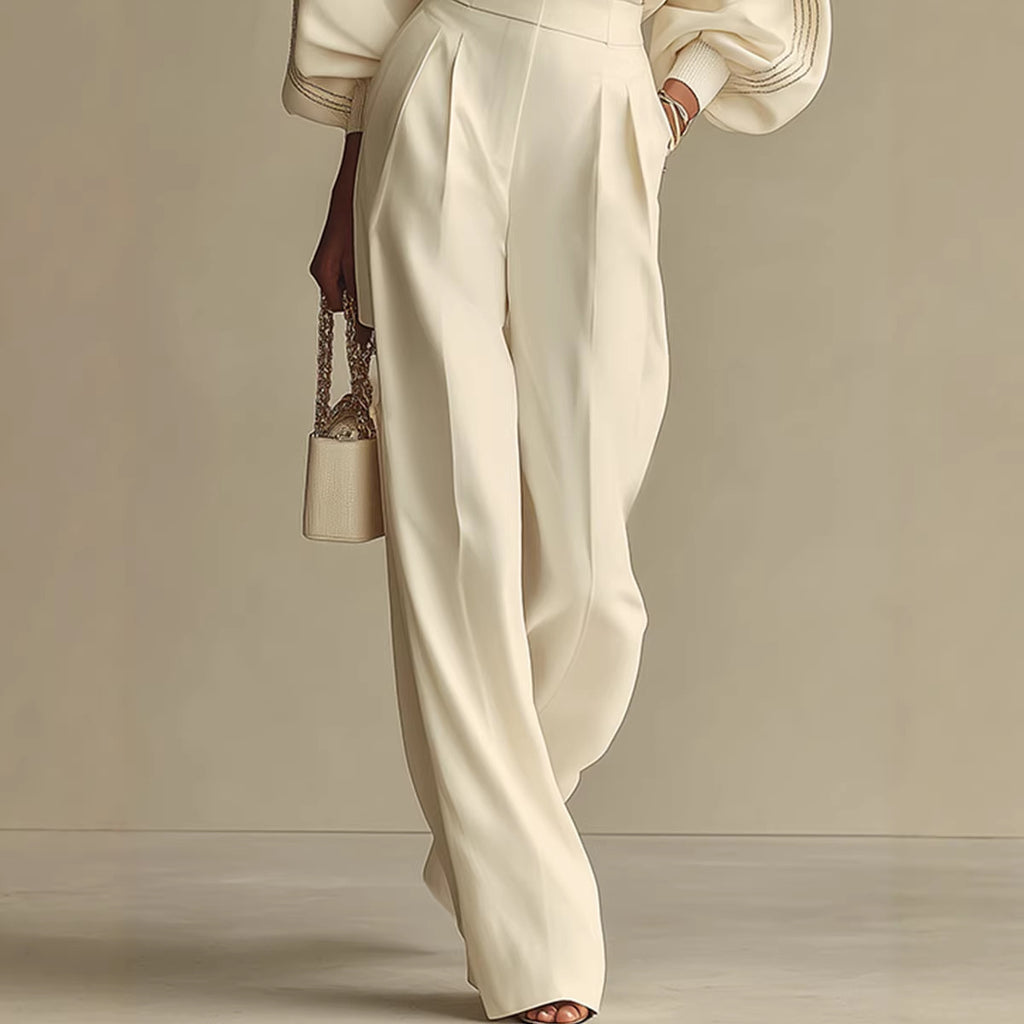 Luvéra Rundhals-Sweatshirt Und Hosen-Set Mit Rundhalsausschnitt