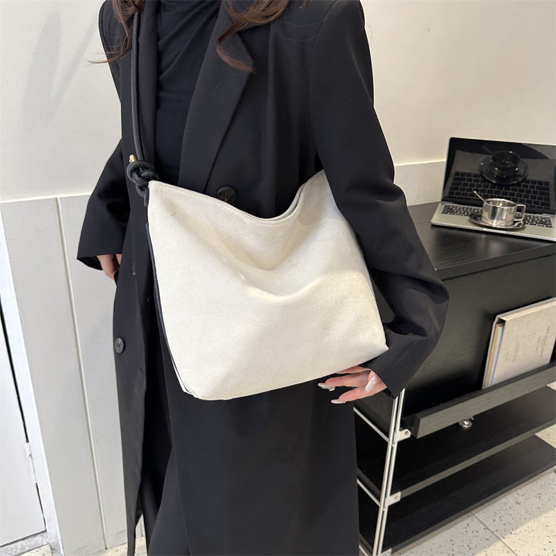 Luvéra Large Capacity Frosted Suede Fashion Casual Shoulder Underarm Tote Handbag