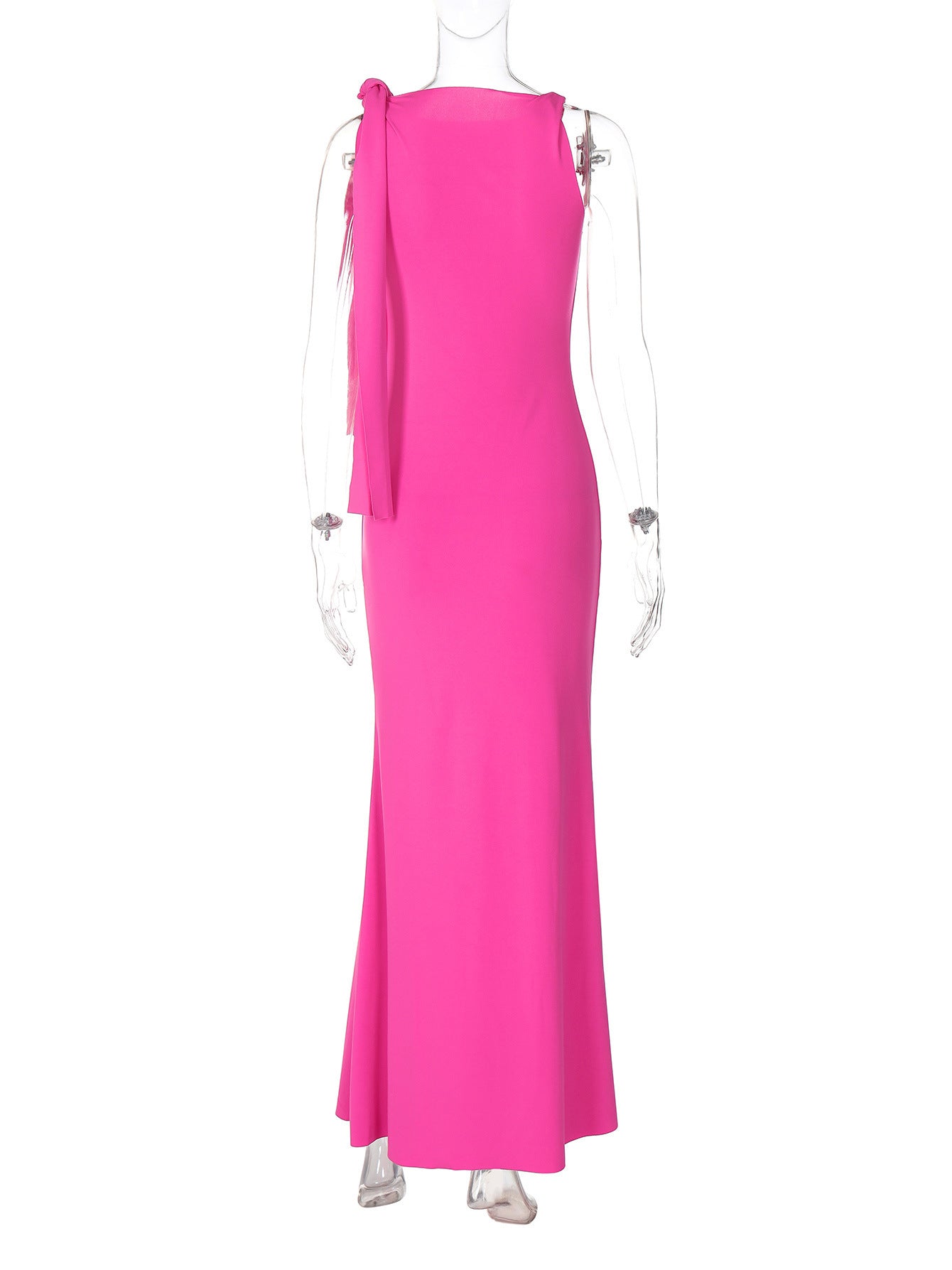 Luvéra Eine Schulter Band Lange Kleid Ins Mode Slim Ärmellose Kleider Für Abend Party Club Kleidung Frauen