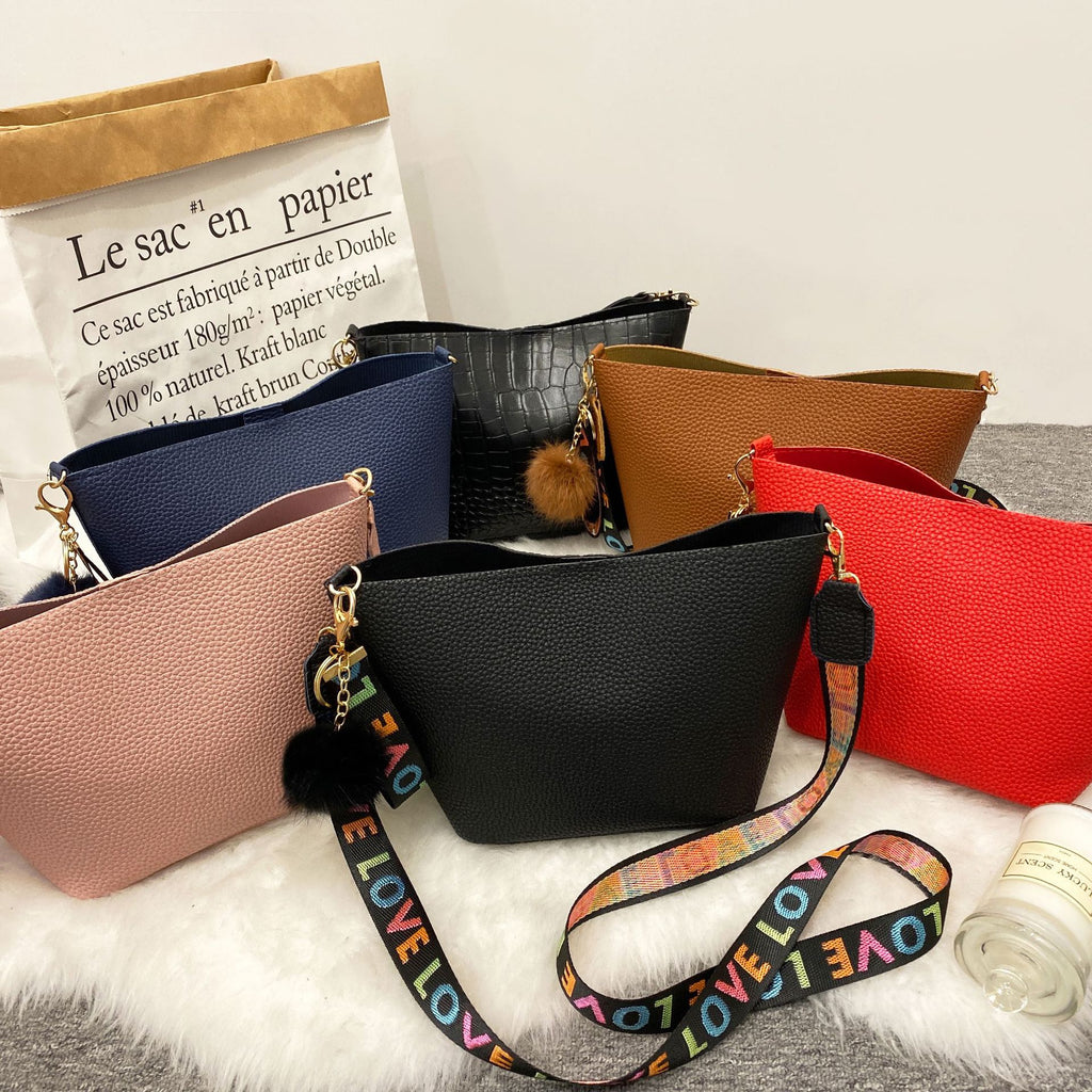 Luvéra Druck Schulter Gürtel Frauen Eimer Tasche Lychee Muster