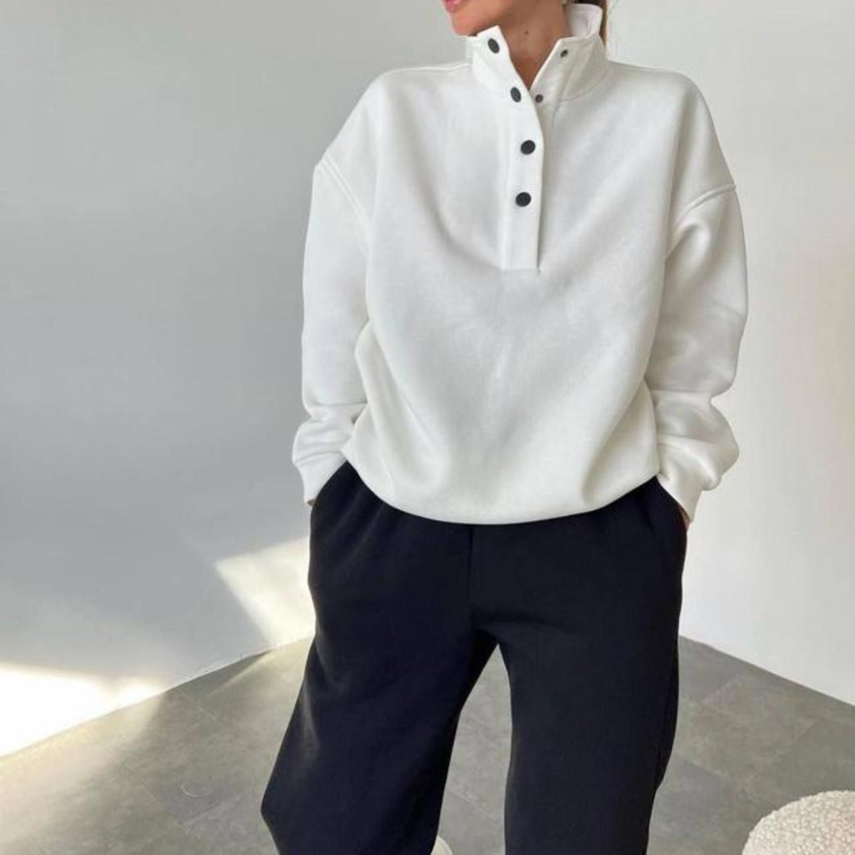 Luvéra Übergroße Solide Casual Pullover Lange Hose Set Warme Hoodie Neue Trainingsanzug Anzug Mode Hose Sets Sets Für Frauen 2 Stück