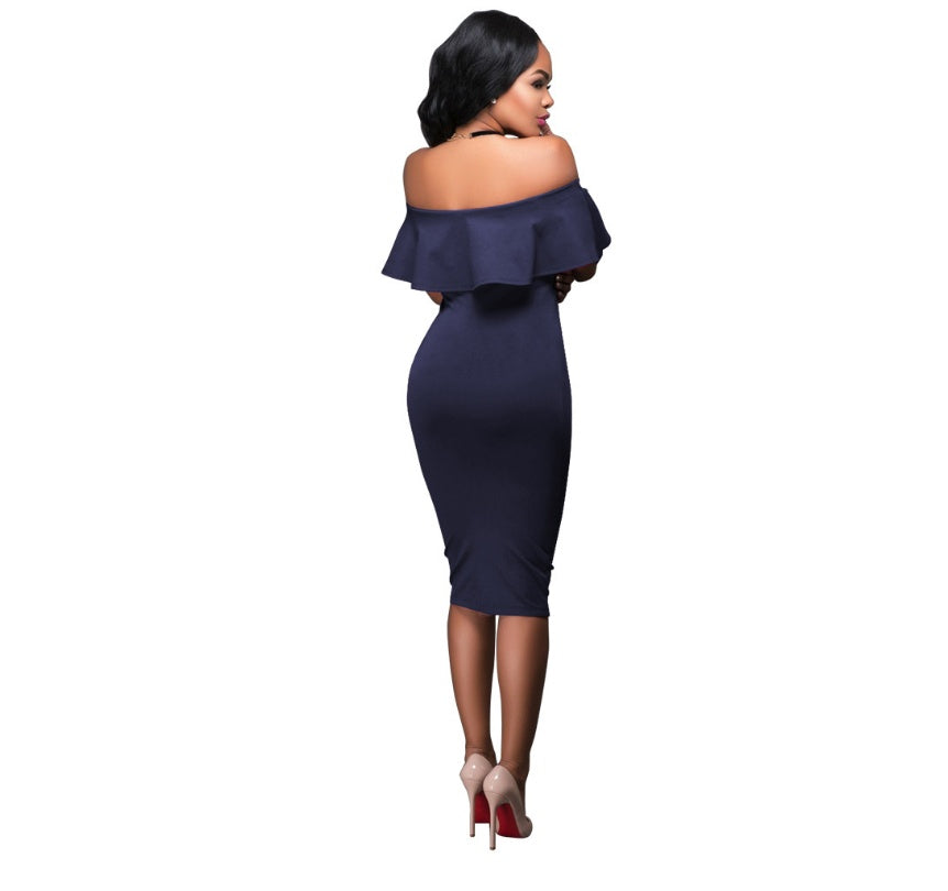Luvéra Schulterfreies Rüschenkleid