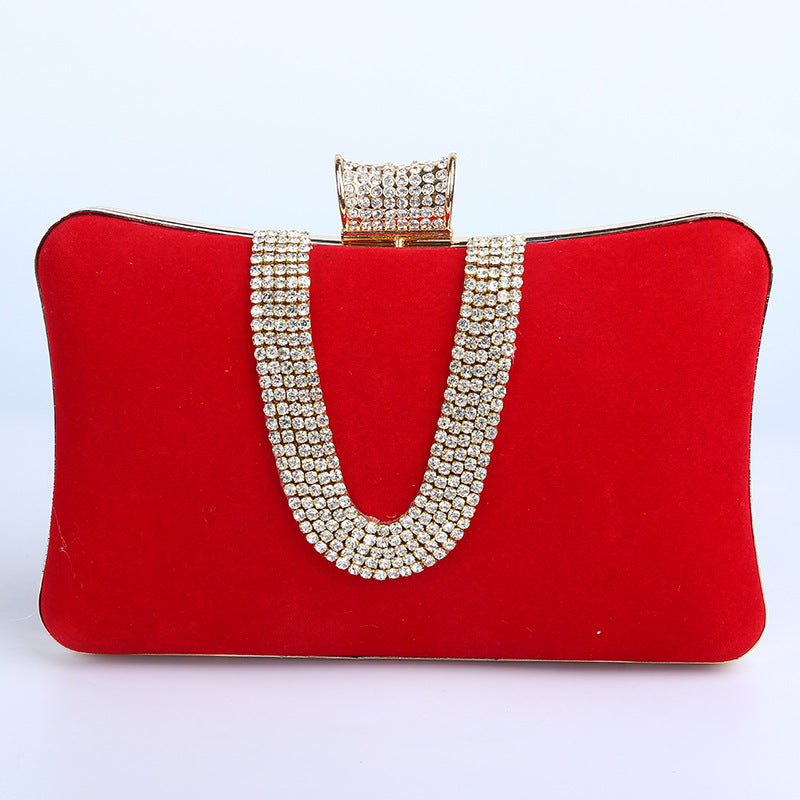 Luvéra Suede European Und American Food Bag U-förmiger Diamant